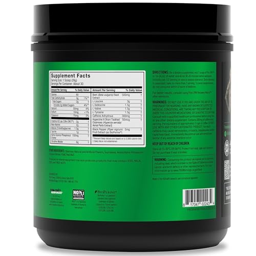 JYM Supplement Science Pre JYM Strawberry Kiwi Pre Workout Powder - BCAAs, Nootropics, Creatine HCI, Citrulline, Beta-Alanine, Betaine, Taurine, Huperzine 30 Servings Nirvana Guru