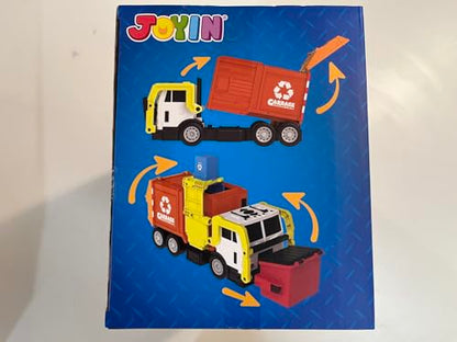 JOYIN Large Friction Powered Garbage Truck Toy Set, Includes Dumpster, Trash Bins, and Learning Cards for Kids, Boy Toys Birthday Gift for Boys Girls Kids Toddler Nirvana Guru