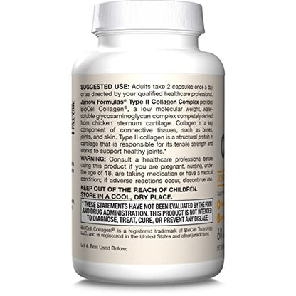 Jarrow Formulas Type II Collagen Complex 1000 mg Supplements, Supports Skin and Joint Health, 60 Capsules, 30 Day Supply - Nirvana Guru
