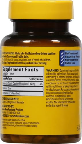 Nature Made Melatonin 10mg Maximum Strength Tablets, 100% Drug Free Sleep Aid for Adults, Melatonin for Adults, 70 Count, 70 Day Supply - Nirvana Guru