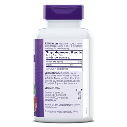 Natrol Melatonin 3 mg Time Release, Dietary Supplement to Minimize Wake Ups, Nighttime Sleep Aid, 100 Tablets, Up to a 100 Day Supply Nirvana Guru