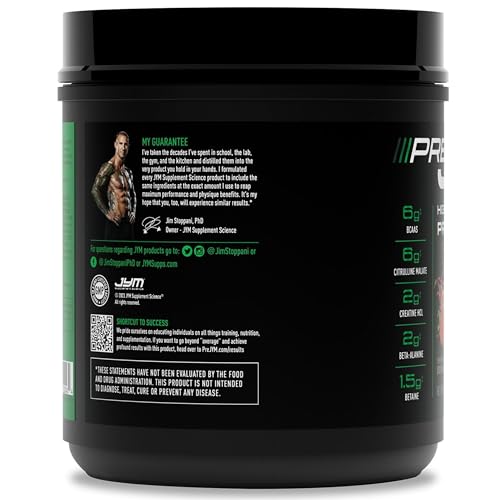 JYM Supplement Science Pre JYM Strawberry Kiwi Pre Workout Powder - BCAAs, Nootropics, Creatine HCI, Citrulline, Beta-Alanine, Betaine, Taurine, Huperzine 30 Servings Nirvana Guru