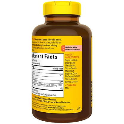 Nature Made Extra Strength Dosage Chewable Vitamin C 1000 mg per serving, Dietary Supplement for Immune Support, 90 Tablets, 45 Day Supply - Nirvana Guru