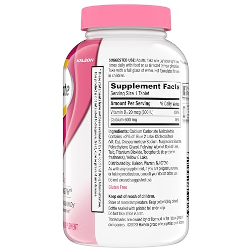 Caltrate 600 Plus D3 Calcium and Vitamin D Supplement Tablets, Bone Health Supplements for Adults - 200 Count Nirvana Guru