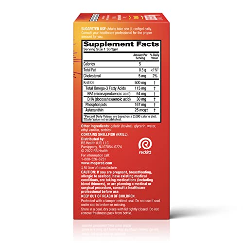 MegaRed - Omega-3 Krill Oil 350mg Softgels (130 Count in A Bottle), EPA & DHA Omega-3 Fatty Acids with No Fishy Aftertaste Unlike Fish Oil, Contains Antioxidant Astaxanthin - Nirvana Guru