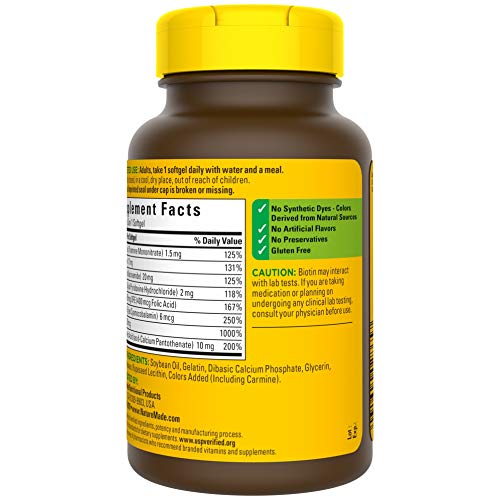 Nature Made Super B Energy Complex, Dietary Supplement for Brain Cell Function Support, 160 Softgels, 160 Day Supply - Nirvana Guru