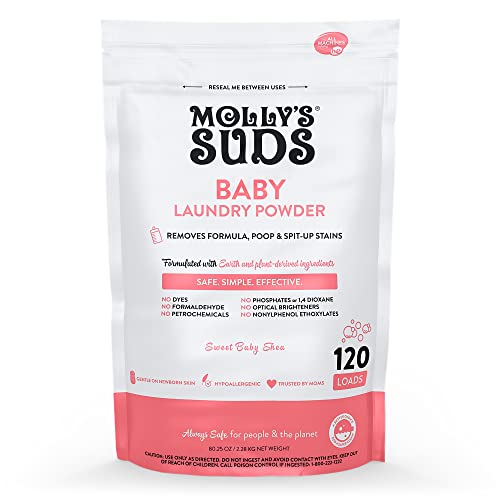Molly's Suds Baby Laundry Detergent Powder | Removes Formula, Poop & Spit-Up Stains | Extra Gentle for Newborns (Sweet Baby Shea) Nirvana Guru
