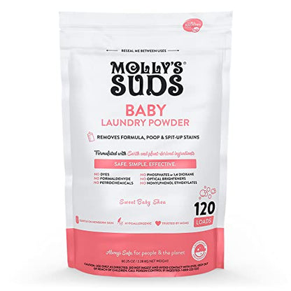 Molly's Suds Baby Laundry Detergent Powder | Removes Formula, Poop & Spit-Up Stains | Extra Gentle for Newborns (Sweet Baby Shea) Nirvana Guru