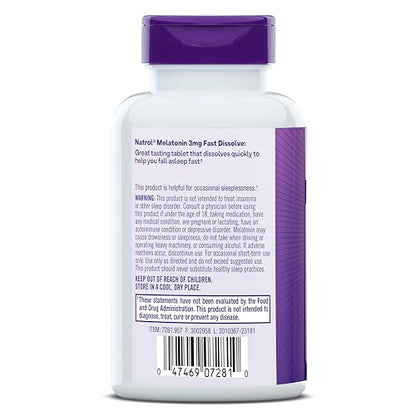 Natrol Melatonin 3 mg Time Release, Dietary Supplement to Minimize Wake Ups, Nighttime Sleep Aid, 100 Tablets, Up to a 100 Day Supply Nirvana Guru