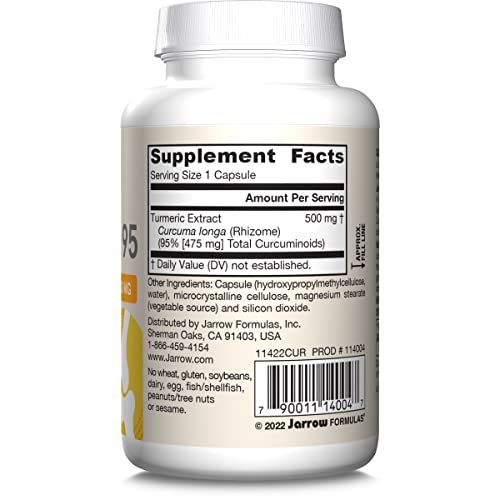Jarrow Formulas Turmeric Curcumin Supplement - Curcumin 95, Turmeric Supplements, 500 mg for Antioxidant & Joint Support, 120 Capsules - Nirvana Guru