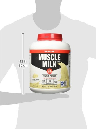 Muscle Milk Genuine Protein Powder, Chocolate, 1.93 Pounds, 13 Servings, 32g Protein, 2g Sugar, Calcium, Vitamins A, C & D, NSF Certified for Sport, Energizing Snack, Packaging May Vary Nirvana Guru