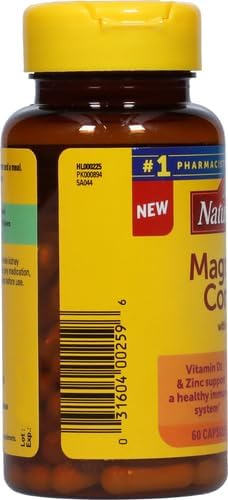 Nature Made Magnesium Complex with Vitamin D and Zinc Supplements, Magnesium Supplement for Muscle, Nerve, Heart & Bone Support with Vitamin D3 & Zinc for Immune Support, 60 Capsules, 30 Day Supply - Nirvana Guru