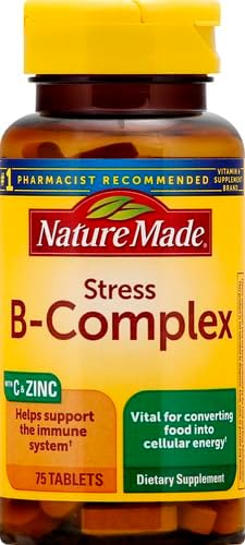 Nature Made Stress B Complex with Vitamin C and Zinc, Dietary Supplement for Immune Support, 75 Tablets, 75 Day Supply - Nirvana Guru