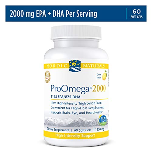 Nordic Naturals ProOmega 2000, Lemon Flavor - 120 Soft Gels - 2150 mg Omega-3 - Ultra High-Potency Fish Oil - EPA & DHA - Promotes Brain, Eye, Heart, & Immune Health - Non-GMO - 60 Servings - Nirvana Guru