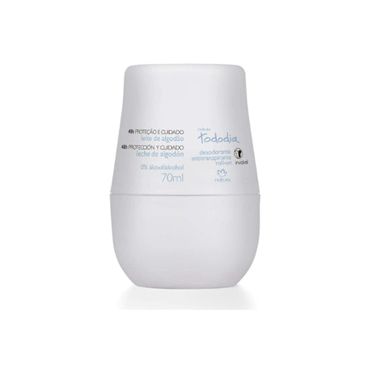Natura - Linha Todo Dia (Leite de Algodao) - Desodorante Antitranspirante Feminino Roll-On 70 Ml - (Natura - Every Day (Cotton Milk) Collection - Roll-On Antiperspirant Deodorant For Women 2.36 Fl Oz) - Nirvana Guru