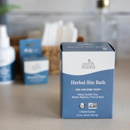 Earth Mama Postpartum Recovery Kit, Take Care Down There® Trifecta with Organic Perineal Balm, Sitz Bath & Herbal Peri Spray, 3-Piece Set Nirvana Guru