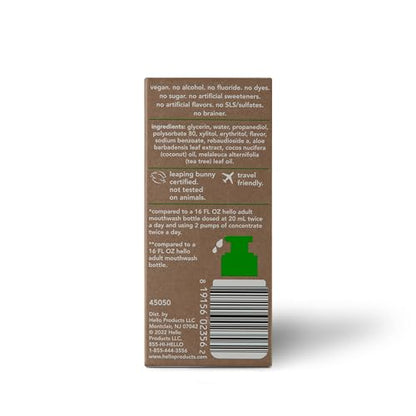 Hello Fresh Mint Mouthwash Concentrate, Alcohol Free for Bad Breath, Travel Size Mouthwash Made with Coconut Oil and Tea Tree Oil, Helps Freshen Breath, 2 Pack, 3.25 Oz Pump Bottles Nirvana Guru