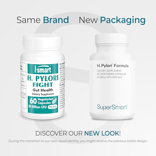 Supersmart H. Pylori Formula 20 Billion CFU per Day (High Potency) - Patented Pylopass Probiotic Lactobacillus Reuteri DSM 17648 Supplement | Non-GMO & Gluten Free - 60 Vegetarian Capsules Nirvana Guru