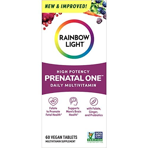 Rainbow Light Prenatal One High Potency Daily Multivitamin with Folate, Ginger and Probiotics; Supports Mom and Baby from Conception to Nursing; Vegan, 150 Tablets,* Pack May Vary Nirvana Guru