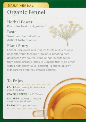 Traditional Medicinals Organic Fennel Tea, 16 Count - Nirvana Guru