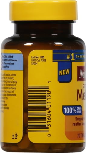 Nature Made Melatonin 10mg Maximum Strength Tablets, 100% Drug Free Sleep Aid for Adults, Melatonin for Adults, 70 Count, 70 Day Supply - Nirvana Guru