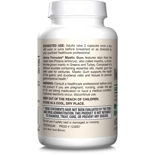 Jarrow Formulas Mastic Gum 1000 mg, Dietary Supplement for Gastrointestinal Health Support, 60 Veggie Capsules, 30 Day Supply - Nirvana Guru