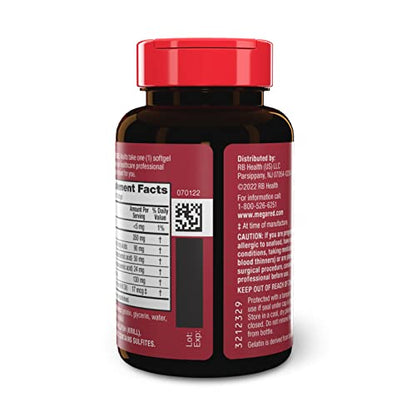 MegaRed - Omega-3 Krill Oil 350mg Softgels (130 Count in A Bottle), EPA & DHA Omega-3 Fatty Acids with No Fishy Aftertaste Unlike Fish Oil, Contains Antioxidant Astaxanthin - Nirvana Guru