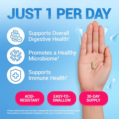 Dr. Berg Probiotic Supplement (60 Billion CFUs) - Helps Ease Occasional Constipation, Diarrhea, Gas & Bloating* - Pre and Probiotics for Digestive Health - 30 Probiotic Capsules - Nirvana Guru