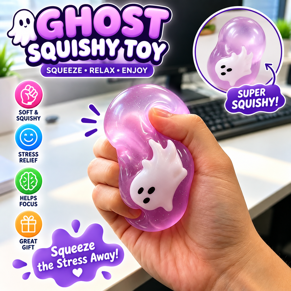 Halloween Squishies Spooky Cube Squish Gothic Stress Balls