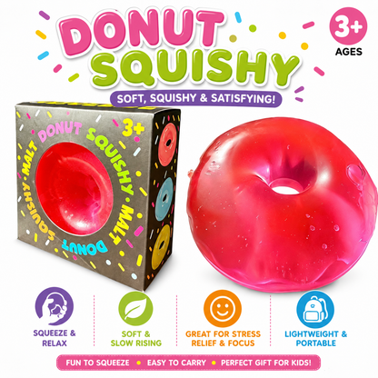 4 PCS Squishy Toy Set – Donut, Apple, Strawberry & Colorful Cube Sensory Squeeze Toys Nirvana Guru