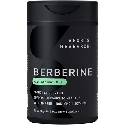 Sports Research Berberine - Herbal Ayurvedic Metabolic Health Support - 500 mg - 60 Capsules - Vegan Certified, Gluten-Free, Non-GMO - Nirvana Guru
