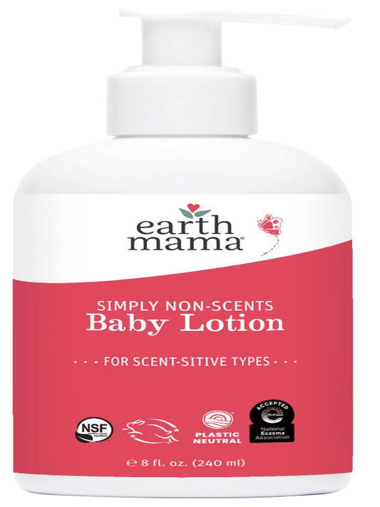 Earth Mama Simply Non-Scents Baby Lotion for Dry Skin, Calendula Cream, Skin Care for Kids, Organic Moisturizer, Unscented Lotion with Aloe, Rooibos, & Shea Butter, 8-Fl oz (2-Pk) Nirvana Guru