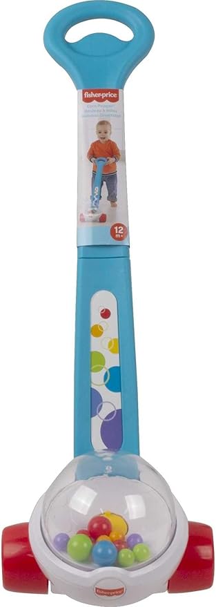 Fisher-Price Baby & Toddler Toy Corn Popper Blue Push-Along with Ball-Popping Action for Infants Ages 1+ Years, 2-Piece Assembly nirvanaguru