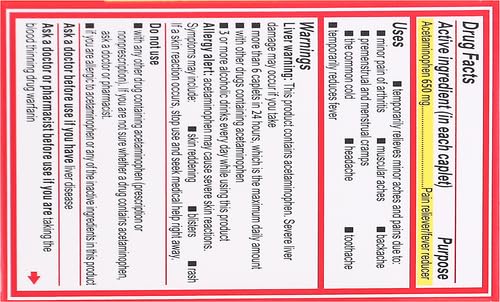 Tylenol 8HR Arthritis Pain Relief Caplets, 650 mg Acetaminophen for Minor Arthritis & Joint Pain, Fever Reducer, Extended Release, Gentle on Stomach, FSA or HSA Eligible, 100 ct