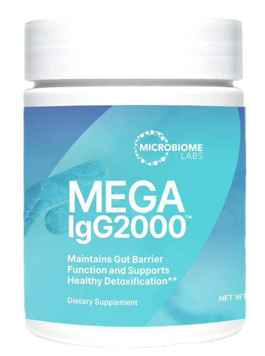 Microbiome Labs Mega IgG2000 Capsules - Dairy Free Bovine Colostrum Supplement Alternative - Immunoglobulin Supplement from Bovine Serum to Support Digestive Health (120 Capsules) - Nirvana Guru