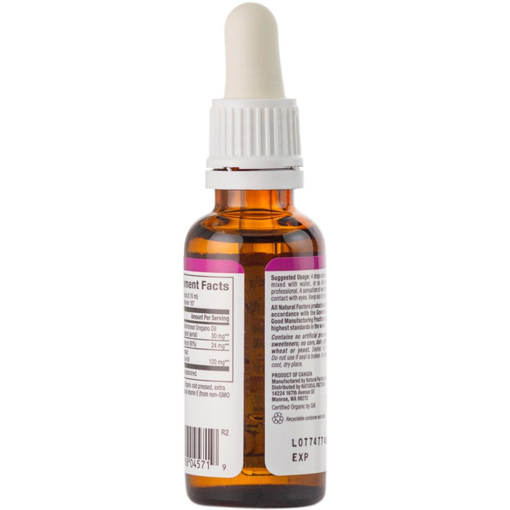 Natural Factors Certified Organic Oil of Oregano, Herbal Supplement for Immune Support, Vegan, Non-GMO, 2 Fl Oz - Nirvana Guru
