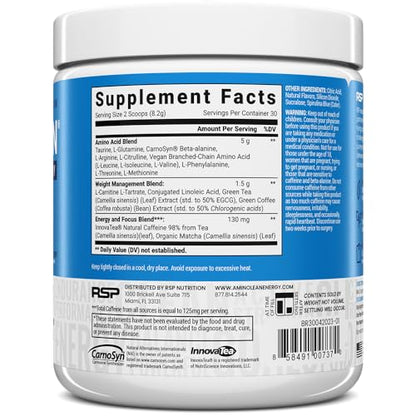 RSP NUTRITION AminoLean Pre Workout Powder, Amino Energy & Weight Management with Vegan BCAA Amino Acids, Natural Caffeine, Preworkout Boost for Men & Women, 30 Serv, Pink Lemonade… Nirvana Guru