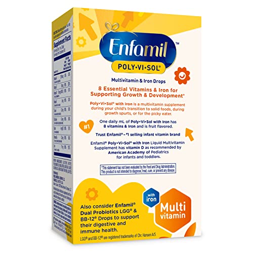 Enfamil Poly-Vi-Sol with Iron Liquid Multivitamin Drops, Supports Growth & Development*, 50mL Bottle - Nirvana Guru