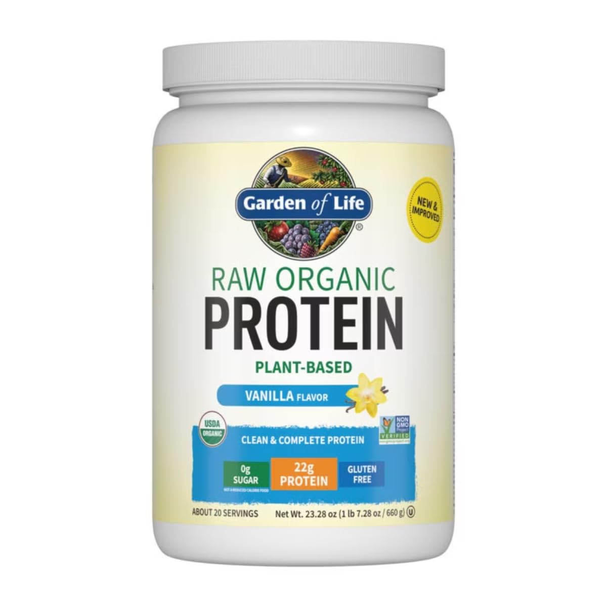 Vegan Protein Powder - Chocolate Organic Protein Powder, 22g Plant Based Protein & BCAAs, Probiotics & Digestive Enzymes - Garden of Life, Gluten & Lactose Free 1.5 LB - Nirvana Guru