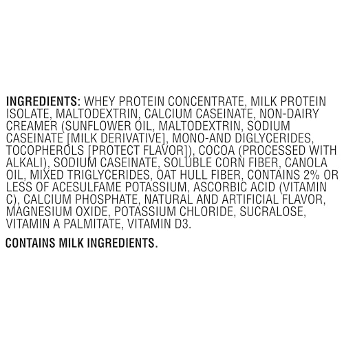 Muscle Milk Genuine Protein Powder, Chocolate, 1.93 Pounds, 13 Servings, 32g Protein, 2g Sugar, Calcium, Vitamins A, C & D, NSF Certified for Sport, Energizing Snack, Packaging May Vary Nirvana Guru
