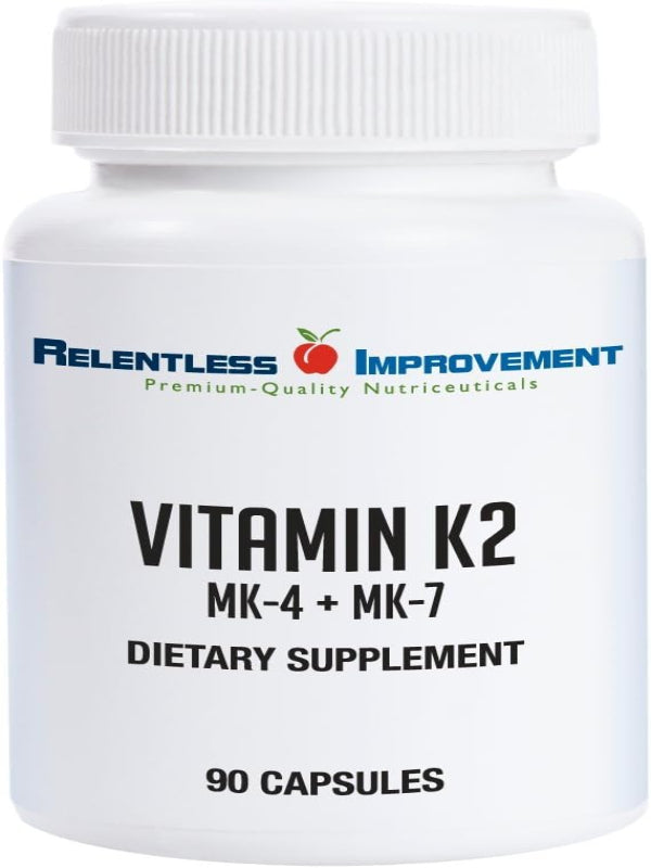Vitamin K2 MK4 Plus MK7 Vegan Naturally-Derived Vege-Caps 90 Count Nirvana Guru