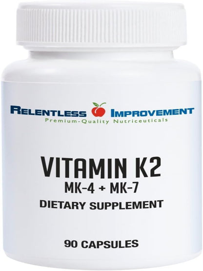 Vitamin K2 MK4 Plus MK7 Vegan Naturally-Derived Vege-Caps 90 Count Nirvana Guru