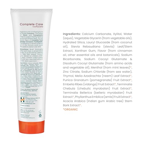Himalaya Botanique Complete Care Toothpaste, Variety Pack - Fluoride Free Toothpaste for Clean Teeth & Fresh Breath - Vegan, Gluten Free, No Artificial Flavors, 5.29 oz (Pack of 4) - Nirvana Guru