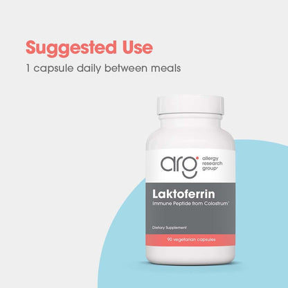 Allergy Research Group Laktoferrin Supplement - Lactoferrin Supplements 350mg, Bovine Colostrum, Immune Peptide, Iron Supplements, Vegicaps - 90 Count Nirvana Guru