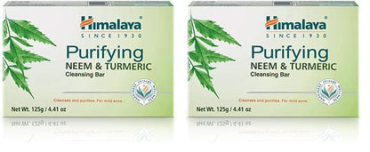 Himalaya Purifying Neem & Turmeric Cleansing Bar for Clean and Healthy Looking Skin, Free from Parabens, SLS and Phthalates, Gluten Free, Vegan, 125 g (4.41 oz), 6 Pack - Nirvana Guru