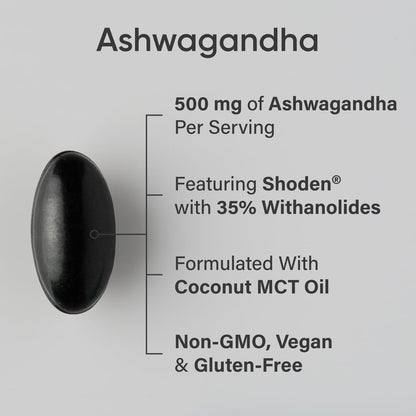 Sports Research® Ashwagandha Softgels with Coconut MCT Oil - Natural Adaptogen Made with Shoden® Ashwa for Relaxation, Calm & Sleep Support - Gluten Free & Vegan Friendly - 60 Count - Nirvana Guru