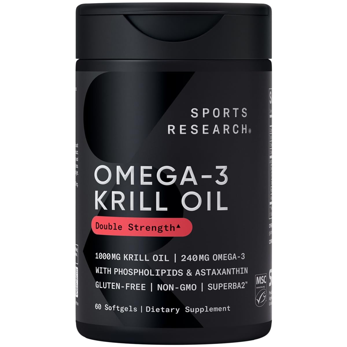 Sports Research® Omega-3 Krill Oil 500mg - Pure Antarctic Superba Krill with Phospholipids, Choline & Astaxanthin - MSC Certified Sustainable, Non-GMO & Gluten Free - 120 Mini-Gels - Nirvana Guru