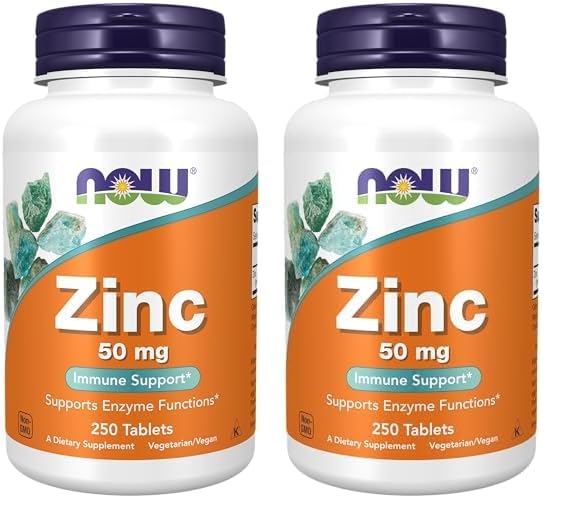 NOW Foods Supplements, Zinc (Zinc Gluconate) 50 mg, Supports Enzyme Functions*, Immune Support*, 100 Tablets - Nirvana Guru