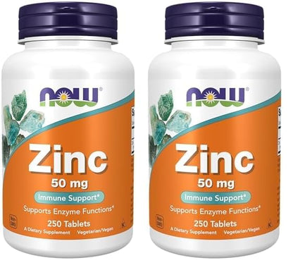 NOW Foods Supplements, Zinc (Zinc Gluconate) 50 mg, Supports Enzyme Functions*, Immune Support*, 100 Tablets - Nirvana Guru