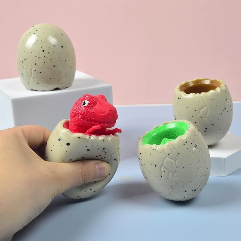 3 PCS Set Squishes Toy – Evil Dinosaur Pop Out Eggs Squeeze Toys | Sensory Fidget & Stress Relief for Kids & Adults